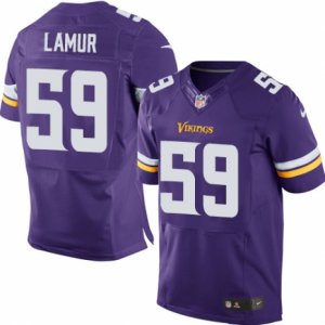 Men\'s Nike Minnesota Vikings #59 Emmanuel Lamur Elite Purple Team Color NFL Jersey