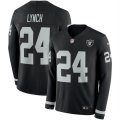 Nike Raiders #24 Marshawn Lynch Black Therma Long Sleeve Jersey
