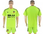 2017-18 Valencia CF Fluorescent Green Goalkeeper Soccer Jersey