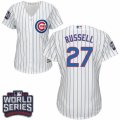 Women's Majestic Chicago Cubs #27 Addison Russell Authentic White Home 2016 World Series Bound Cool Base MLB Jersey