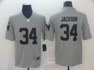 Nike Raiders #34 Bo Jackson Gray Inverted Legend Limited Jersey
