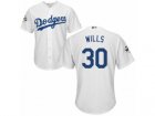 Los Angeles Dodgers #30 Maury Wills Replica White Home 2017 World Series Bound Cool Base MLB Jersey