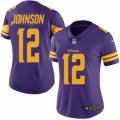Women's Nike Minnesota Vikings #12 Charles Johnson Limited Purple Rush NFL Jersey