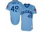 Chicago Cubs #49 Jake Arrieta Replica Blue Cooperstown Throwback MLB Jersey