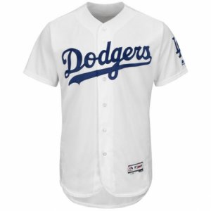 Men\'s Los Angeles Dodgers Majestic Home Blank White Flex Base Authentic Collection Team Jersey