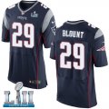 Mens Nike New England Patriots #29 LeGarrette Blount Navy 2018 Super Bowl LII Elite Jersey