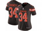 Women Nike Cleveland Browns #34 Isaiah Crowell Vapor Untouchable Limited Brown Team Color NFL Jersey