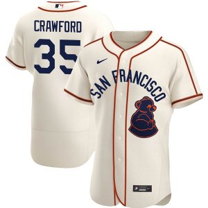 Giants #35 Brandon Crawford Cream Nike 1946 Throwback Flexbase Jersey