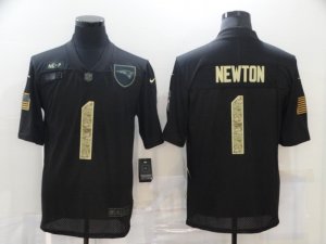 Nike Patriots #1 Cam Newton Black Camo 2020 Salute To Service Limited Jersey