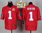 Nike Carolina Panthers #1 Cam Newton Red Super Bowl 50 Men Stitched NFL Elite QB Practice Jersey