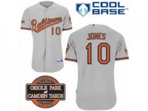 mlb Baltimore Orioles #10 Adam Jones grey Cool Base[20th Anniversary Patch]