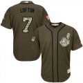 Men Cleveland Indians #7 Kenny Lofton Green Salute to Service Stitched Baseball Jersey