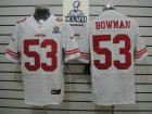 2013 Super Bowl XLVII NEW San Francisco 49ers #53 NaVorro Bowman White With Hall of Fame 50th Patch(Elite)