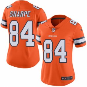 Women\'s Nike Denver Broncos #84 Shannon Sharpe Limited Orange Rush NFL Jersey