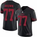 Youth Nike San Francisco 49ers #77 Trent Brown Limited Black Rush NFL Jersey