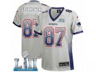 Women Nike New England Patriots #87 Rob Gronkowski Elite Grey Drift Fashion Super Bowl LII NFL Jersey