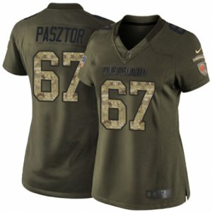 Women\'s Nike Cleveland Browns #67 Austin Pasztor Limited Green Salute to Service NFL Jersey