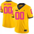 Michigan Wolverines Yellow 2018 Breast Cancer Awareness Mens Customized College Football