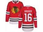 Mens Adidas Chicago Blackhawks #16 Marcus Kruger Authentic Red Home NHL Jersey