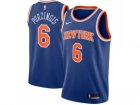 Men Nike New York Knicks #6 Kristaps Porzingis Blue Stitched NBA Swingman Jersey
