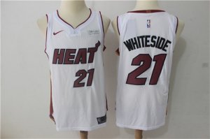 Heat #21 Hassan Whiteside White Nike Authentic Jersey