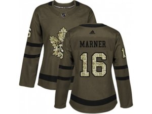Women Adidas Toronto Maple Leafs #16 Mitchell Marner Green Salute to Service Stitched NHL Jersey