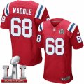Mens Nike New England Patriots #68 LaAdrian Waddle Elite Red Alternate Super Bowl LI 51 NFL Jersey