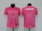 women nfl detroit lions #81 calvin johnson pink[2011 fem fan]