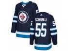 Men Adidas Winnipeg Jets #55 Mark Scheifele Navy Blue Home Authentic Stitched NHL Jersey