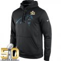 Nike Carolina Panthers Nike Black Super Bowl 50 Practice Performance Pullover Hoodie
