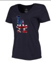 Womens Los Angeles Dodgers USA Flag Fashion T-Shirt Navy Blue