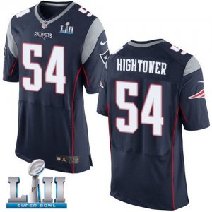 Mens Nike New England Patriots #54 Dont\'a Hightower Navy 2018 Super Bowl LII Elite Jersey