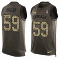 Mens Nike Jacksonville Jaguars #59 Arthur Brown Limited Green Salute to Service Tank Top NFL Jersey