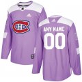 Mens Montreal Canadiens Purple Adidas Hockey Fights Cancer Custom Practice Jersey