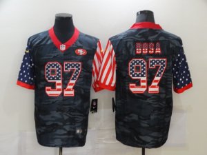 Nike 49ers #97 Nick Bosa Black Camo USA Flag Limited Jersey
