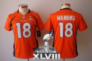 2014 super bowl xlvii nike women nfl jerseys denver broncos #18 manning orange[limited]