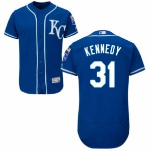 Men\'s Majestic Kansas City Royals #31 Ian Kennedy Blue Flexbase Authentic Collection MLB Jersey