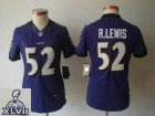 2013 Super Bowl XLVII Women NEW NFL baltimore ravens #52 r.lewis purple(new limited)