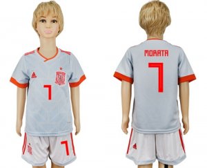 Spain 7 MORATA Away Youth 2018 FIFA World Cup Soccer Jersey