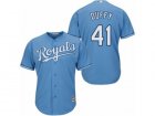 Mens Majestic Kansas City Royals #41 Danny Duffy Replica Light Blue Alternate 1 Cool Base MLB Jersey