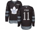 Men Adidas Toronto Maple Leafs #11 Zach Hyman Black 1917-2017 100th Anniversary Stitched NHL Jersey