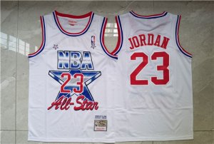 Bulls #23 Michael Jordan White 1991 All-Star White Hardwood Classics Jersey