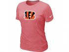 Women Cincinnati Bengals Pink Logo T-Shirt