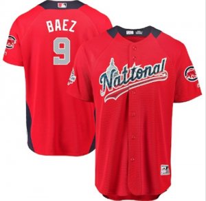 National League #9 Javier Baez Red 2018 MLB All-Star Game Home Run Derby Jersey