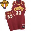 Men's Mitchell and Ness Cleveland Cavaliers #33 Shaquille O'Neal Swingman Orange CAVS Throwback 2016 The Finals Patch NBA Jersey