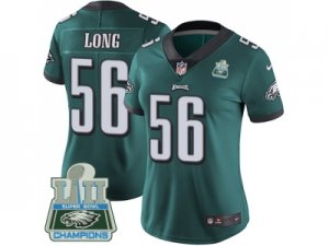Womens Nike Philadelphia Eagles #56 Chris Long Midnight Green Team Color Super Bowl LII Champions Stitched NFL Vapor Untouchable Limited Jersey