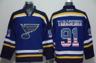 NHL St Louis Blues #91 Vladimir Tarasenko blue national flag Jerseys