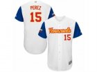 Mens Venezuela Baseball Majestic #15 Salvador Perez White 2017 World Baseball Classic Authentic Team Jersey