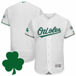Men Baltimore Orioles St. Patricks Day Blank White Celtic Flexbase Authentic Collection Jersey