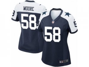 Women\'s Nike Dallas Cowboys #58 Damontre Moore Game Navy Blue Throwback Alternate NFL Jersey